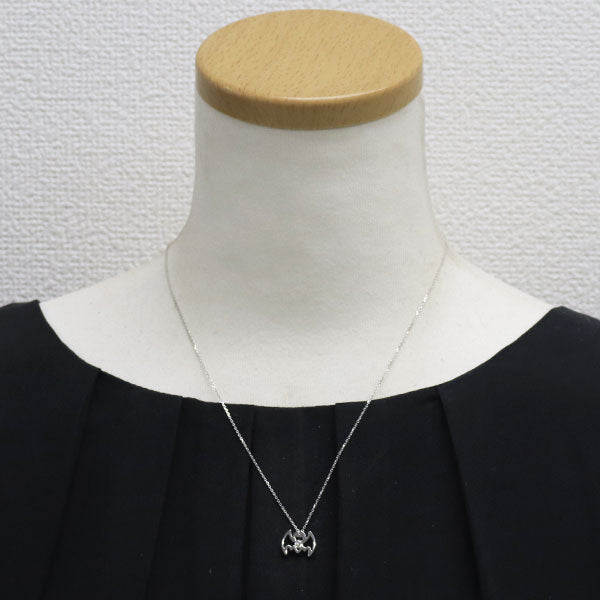 K18WG ダイヤモンド ペンダントネックレス 0.114ct こうもり