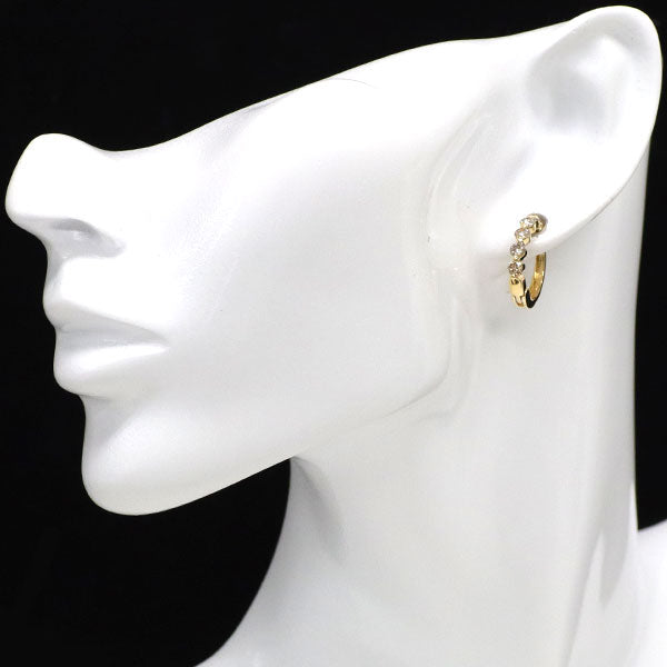 K18YG ダイヤモンド イヤリング 1.00ct フープ ピアリング