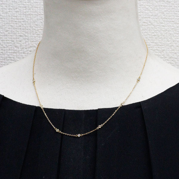 K18YG ダイヤモンド ステーション ネックレス 0.27ct