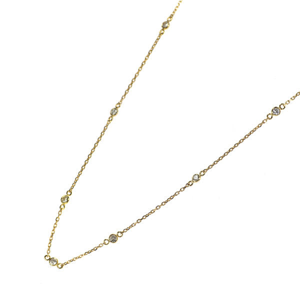 K18YG ダイヤモンド ステーション ネックレス 0.27ct