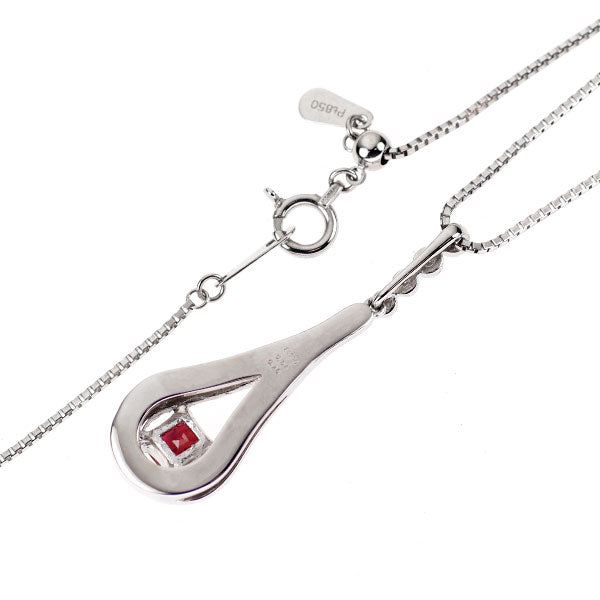 Pt900/ Pt850 ルビー ダイヤモンド ペンダントネックレス 0.54 D0.16ct