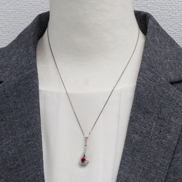 Pt900/ Pt850 ルビー ダイヤモンド ペンダントネックレス 0.54 D0.16ct