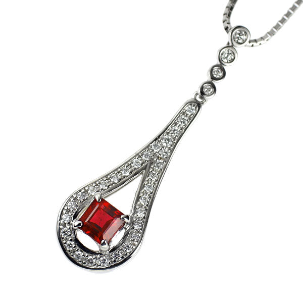 Pt900/ Pt850 ルビー ダイヤモンド ペンダントネックレス 0.54 D0.16ct