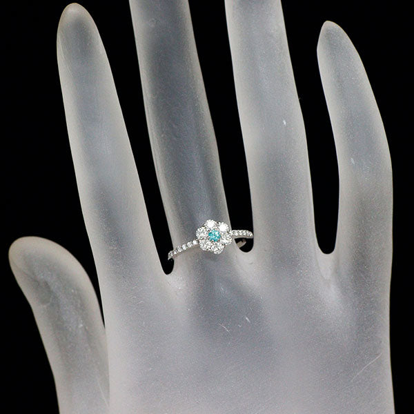 Pt950 パライバトルマリン ダイヤモンド リング 0.05ct D0.40ct フラワー