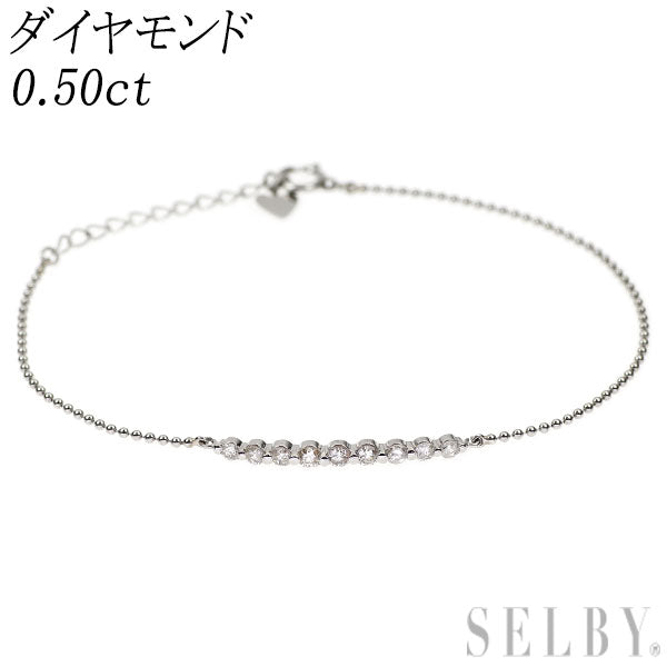 Pt900/ Pt850 ダイヤモンド ブレスレット 0.50ct