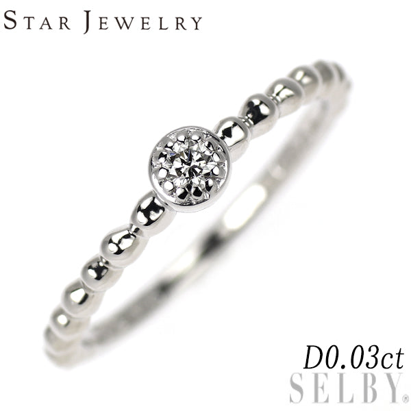 スタージュエリー K18WG ダイヤモンド リング 0.03ct ピンキー