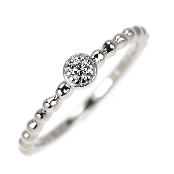スタージュエリー K18WG ダイヤモンド リング 0.03ct ピンキー