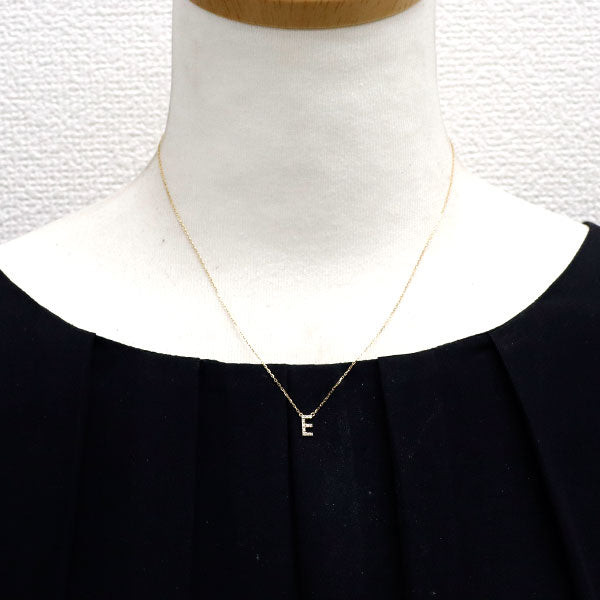ヴィヴィアンクチュール/アーカー K18YG ダイヤモンド ペンダントネックレス 0.05ct イニシャル「E」