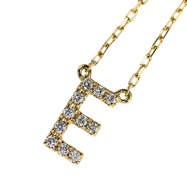ヴィヴィアンクチュール/アーカー K18YG ダイヤモンド ペンダントネックレス 0.05ct イニシャル「E」