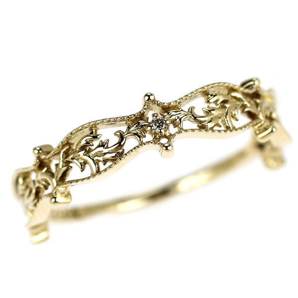 アガット K10YG ダイヤモンド リング 0.005ct