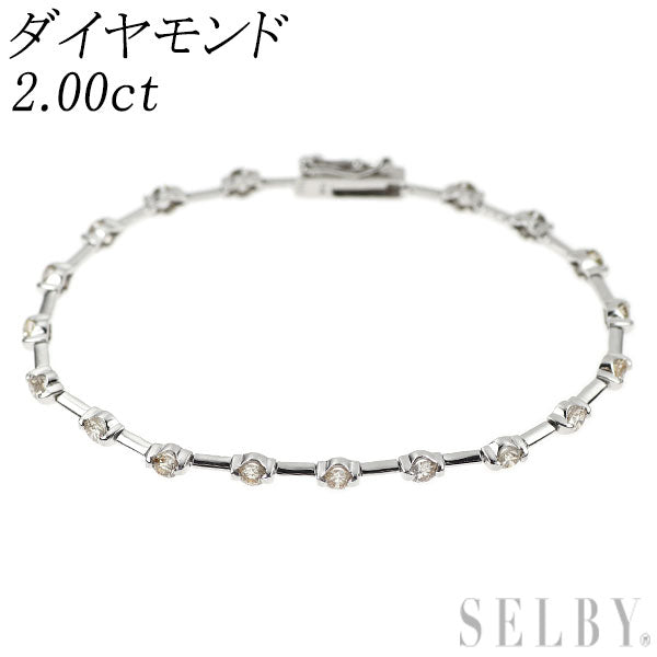 K18WG ダイヤモンド ブレスレット 2.00ct
