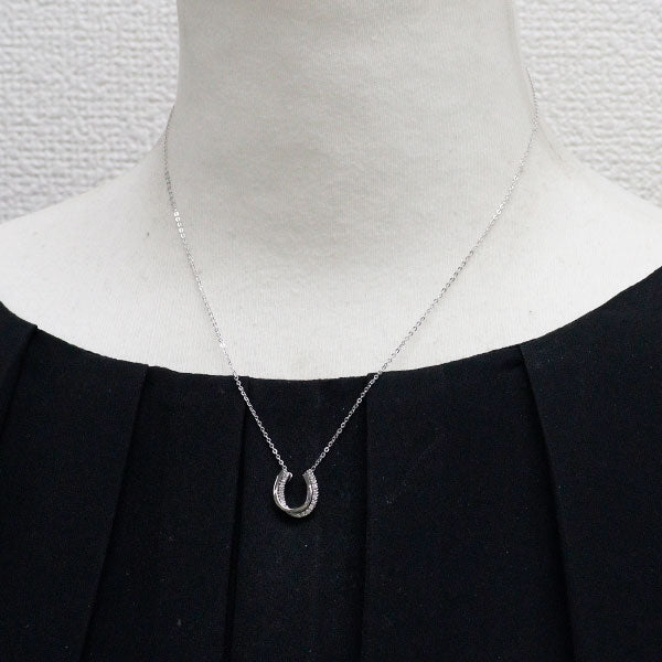 ヴァンドーム青山 K18WG ダイヤモンド ペンダントネックレス 馬蹄