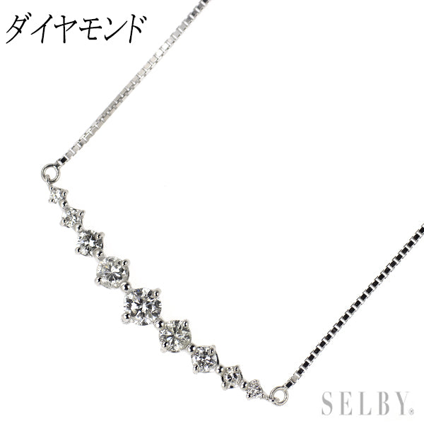 K18WG ダイヤモンド ペンダントネックレス