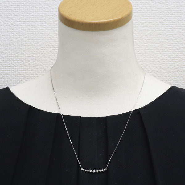K18WG ダイヤモンド ペンダントネックレス