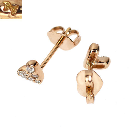 ポンテヴェキオ K18PG ダイヤモンド ピアス 0.10ct ハート — セルビー