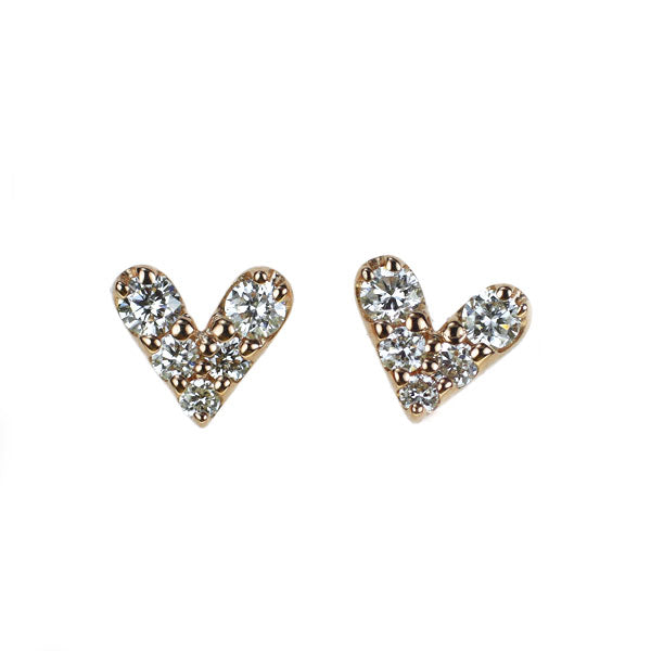 ポンテヴェキオ K18PG ダイヤモンド ピアス 0.10ct ハート — セルビー