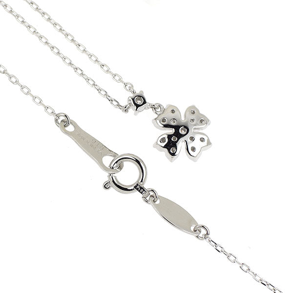 ヴァンドーム青山 Pt950/ Pt850 ダイヤモンド ペンダントネックレス 0.16ct クローバ