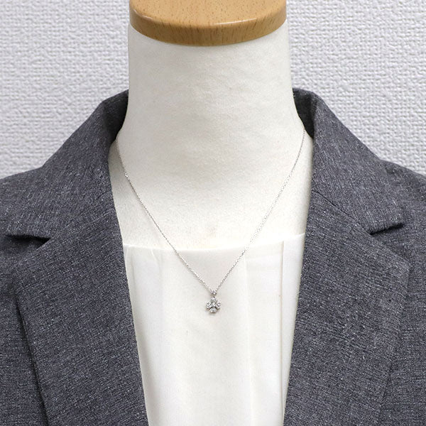 ヴァンドーム青山 Pt950/ Pt850 ダイヤモンド ペンダントネックレス 0.16ct クローバ