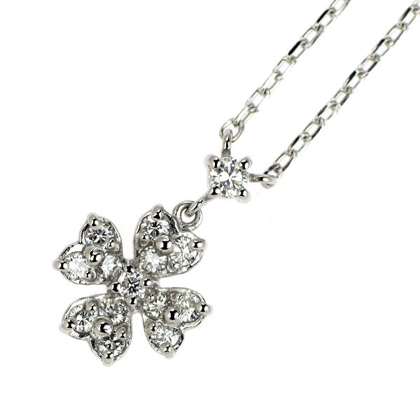 ヴァンドーム青山 Pt950/ Pt850 ダイヤモンド ペンダントネックレス 0.16ct クローバ