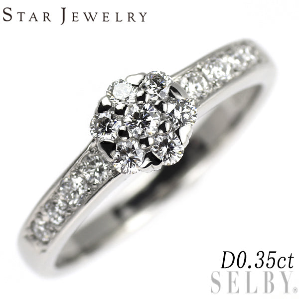 スタージュエリー Pt950 ダイヤモンド リング 0.35ct フラワー