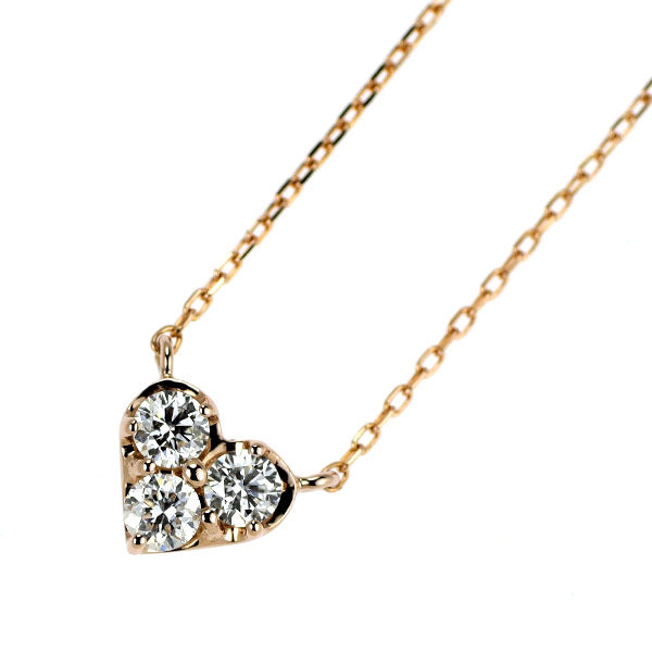 ヴァンドーム青山 K18PG ダイヤモンド ペンダントネックレス 0.12ct ハート