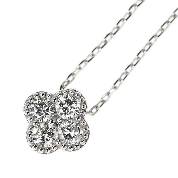 ポンテヴェキオ K18WG ダイヤモンド ペンダントネックレス 0.15ct フラワー