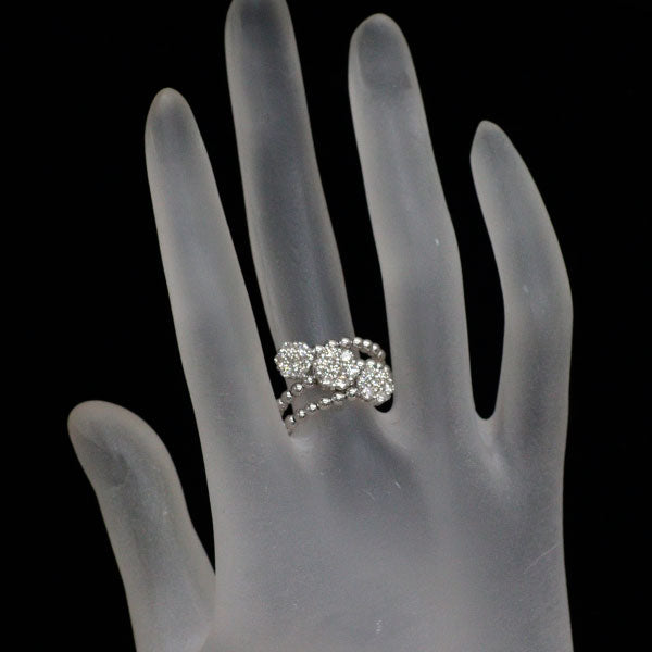 K18WG ダイヤモンド リング 1.00ct 形状記憶 フラワー