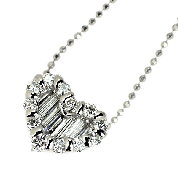 K18WG ダイヤモンド ペンダントネックレス 0.50ct ハート