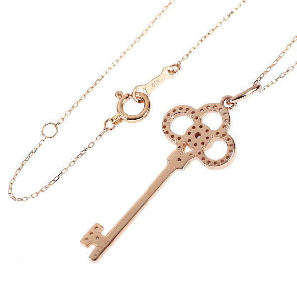 K18PG ダイヤモンド ペンダントネックレス 0.20ct キー