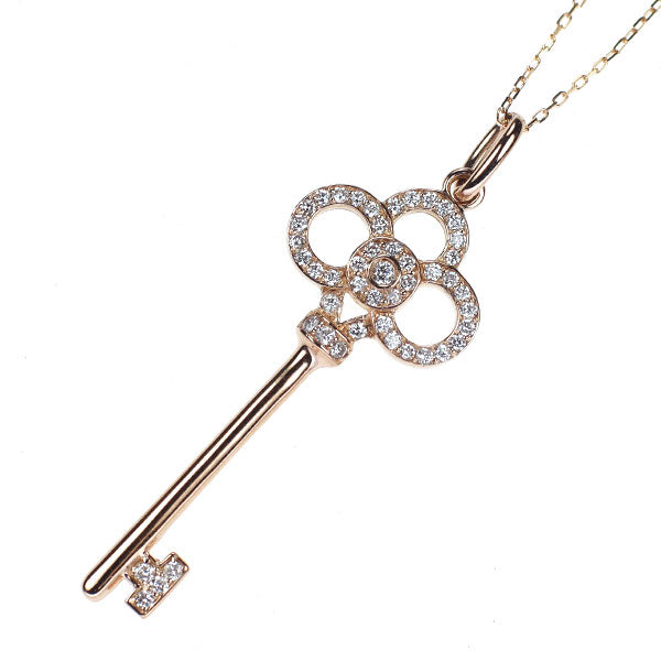 K18PG ダイヤモンド ペンダントネックレス 0.20ct キー