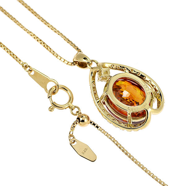 K18YG スファレライト ダイヤモンド ペンダントネックレス 6.991ct D0.28ct