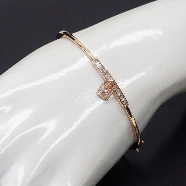 希少 K18PG 天然ピンクダイヤモンド バングル 0.005ct D0.30ct