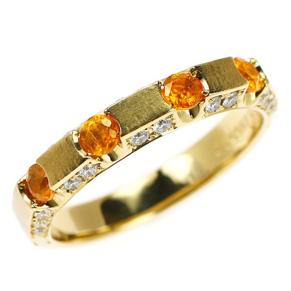 アトリエ アル K18YG スぺサルティン ガーネット ダイヤモンド リング 0.46ct D0.22ct