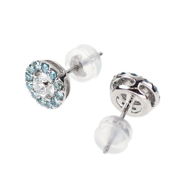 Pt900 ダイヤモンド アイスブルーダイヤモンド ピアス 0.68ct TBD0.36ct