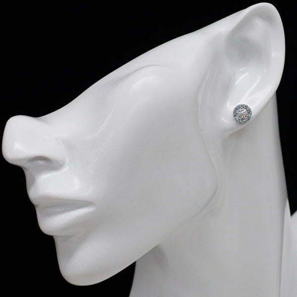 Pt900 ダイヤモンド アイスブルーダイヤモンド ピアス 0.68ct TBD0.36ct
