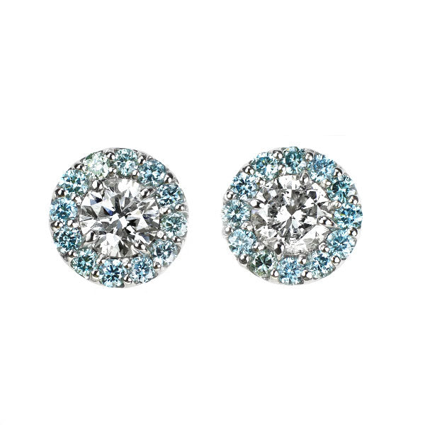 Pt900 ダイヤモンド アイスブルーダイヤモンド ピアス 0.68ct TBD0.36ct