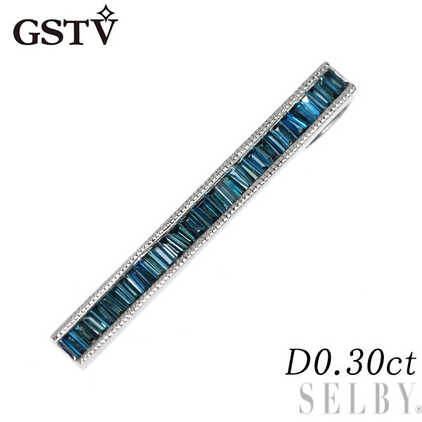 GSTV Pt950 トリートブルー ダイヤモンド ペンダントトップ 0.30ct