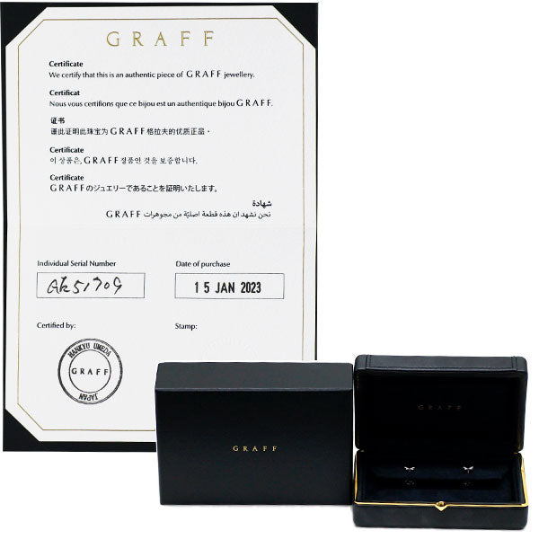 グラフ K18WG ダイヤモンド ピアス バタフライ プティ スタッド 《セルビー銀座店》【中古】