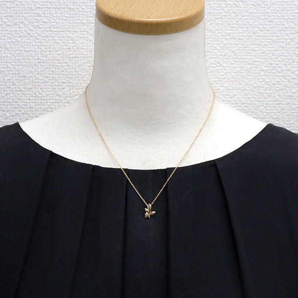 ティファニー K18PG ダイヤモンド ペンダントネックレス オリーブリーフ