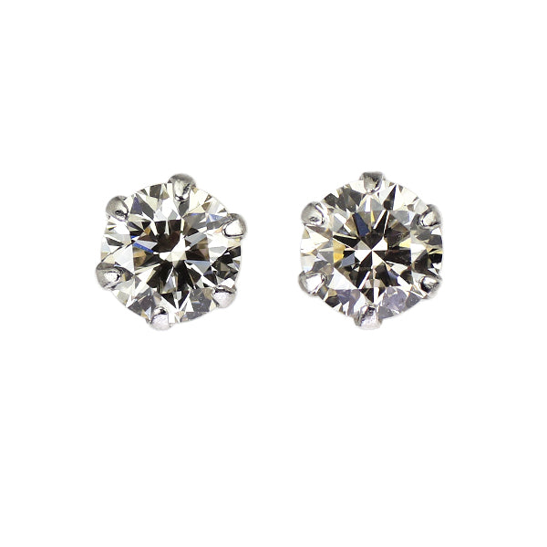 新品 Pt900 ダイヤモンド ピアス 0.607ct Faint Brown VS1 EX