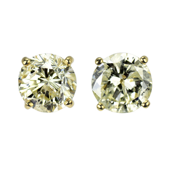 新品 K18YG ダイヤモンド ピアス 4.052ct M I1-2 Fair