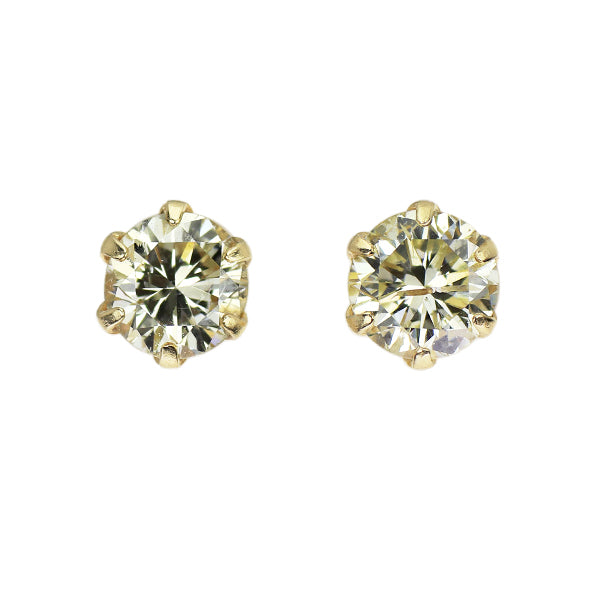 新品 K18YG ダイヤモンド ピアス 0.440ct M I1 G/Fair