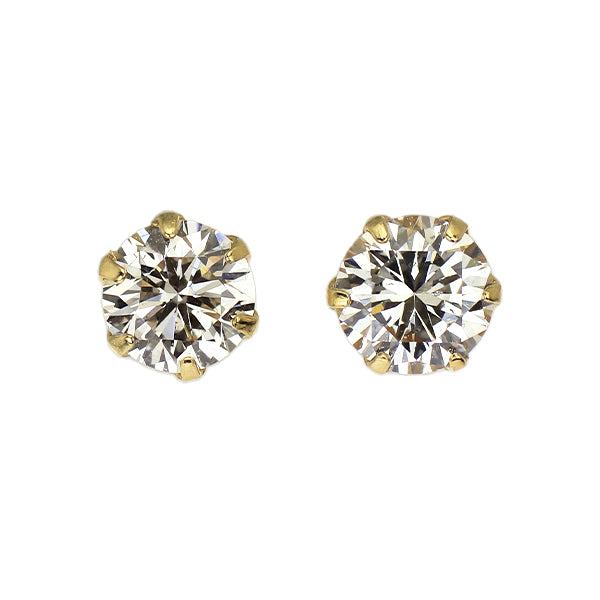 新品 K18YG ダイヤモンド ピアス 0.460ct L（Faint Brown）SI1-2 VG/G