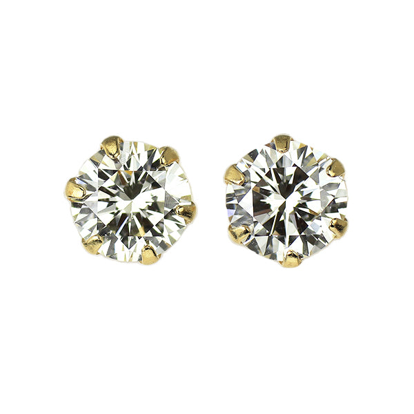 新品 K18YG ダイヤモンド ピアス 0.621ct K/L SI1 VG