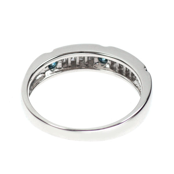 Pt900 カラーレス/トリートブルー ダイヤモンド リング 0.45ct