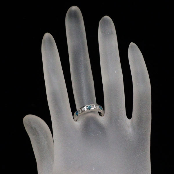 Pt900 カラーレス/トリートブルー ダイヤモンド リング 0.45ct