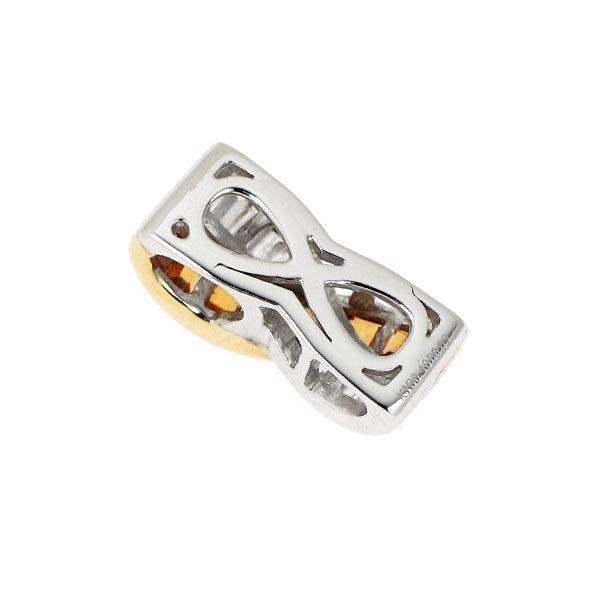 K18YG/WG シトリン ダイヤモンド ペンダントトップ 0.40ct D0.09ct