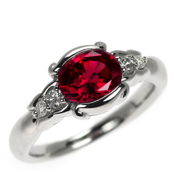 クレサンベール Pt950 再結晶ルビー ダイヤモンド リング 1.48ct D0.13ct