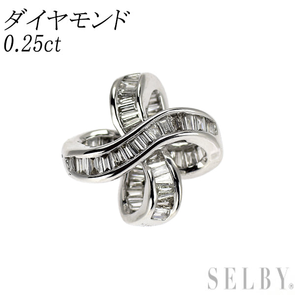 K18WG ダイヤモンド ペンダントトップ 0.25ct