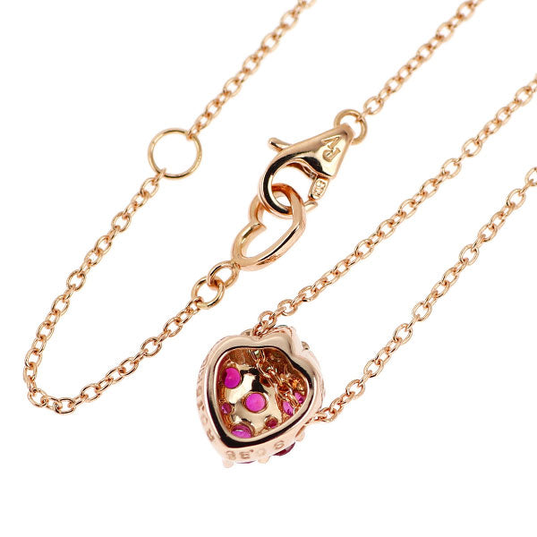 ポンテヴェキオ K18PG ルビー ピンクサファイア グリーンガーネット ペンダントネックレス 0.15ct S0.35ct 苺
